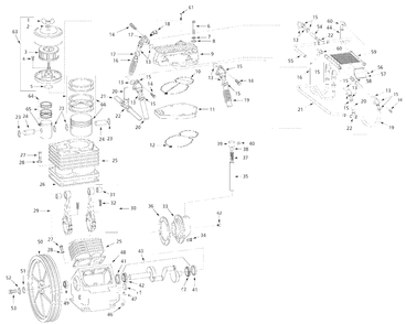 Pump Parts Diagram and Parts List for 4B248C  Campbell Hausfeld Compressor